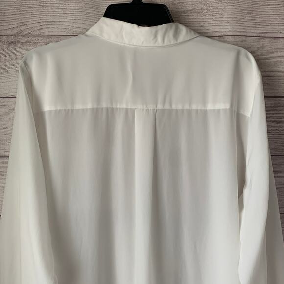 Nine West White Button Up Shirt Long Sleeve with Pocket Size XL - Picture 7 of 15